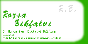 rozsa bikfalvi business card